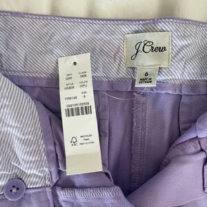 J. Crew 4” chino, ladies size 6, lavender. NWT